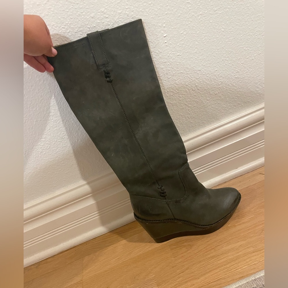 Frye wedge boots, size 7.5. Only worn a few times. Have a worn/weathered look.